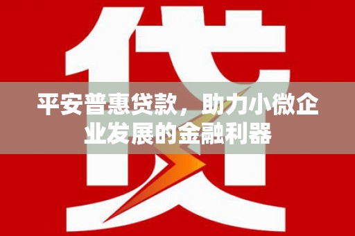 鹤山平安普惠贷款，助力小微企业发展的金融利器
