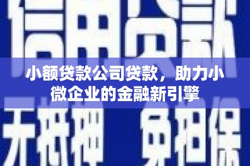 鹤山小额贷款公司贷款，助力小微企业的金融新引擎