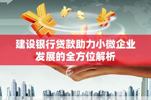 鹤山建设银行贷款助力小微企业发展的全方位解析